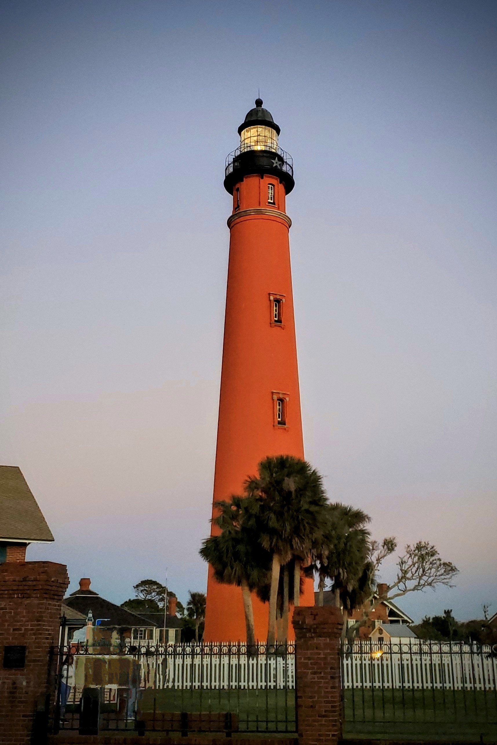 The Ponce de Leon Inlet Lighthouse at dusk